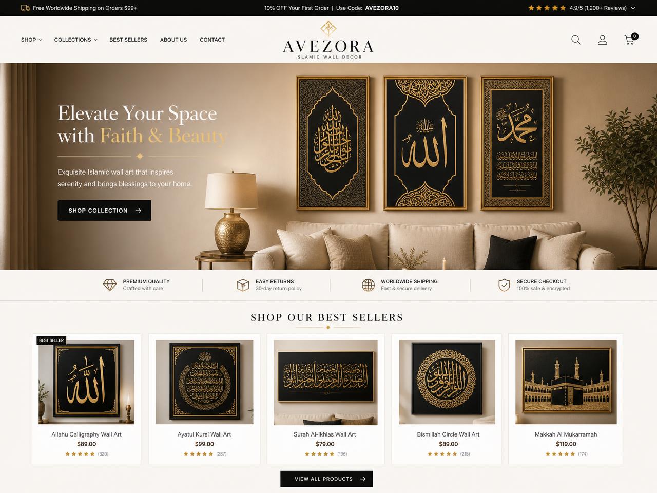 Avezora — Islamic Wall Decor Store (In Progress)
